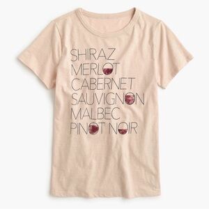 J. Crew Shiraz T-Shirt Wine Lover Graphic Tee Sz S